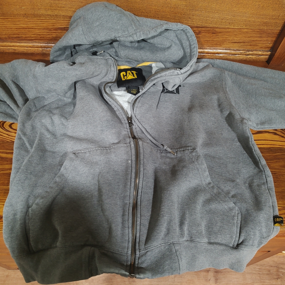 Caterpillar Gray Zip-Up Hoodie